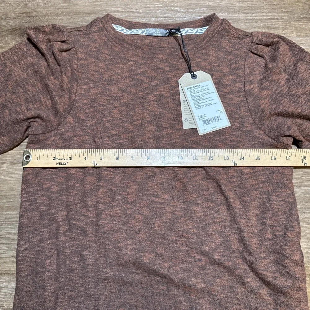 NWT Prana Womens Size XS Rust Sundried Zada Long Sleeve Sweater Dress Soft Brown - Picture 9 of 13